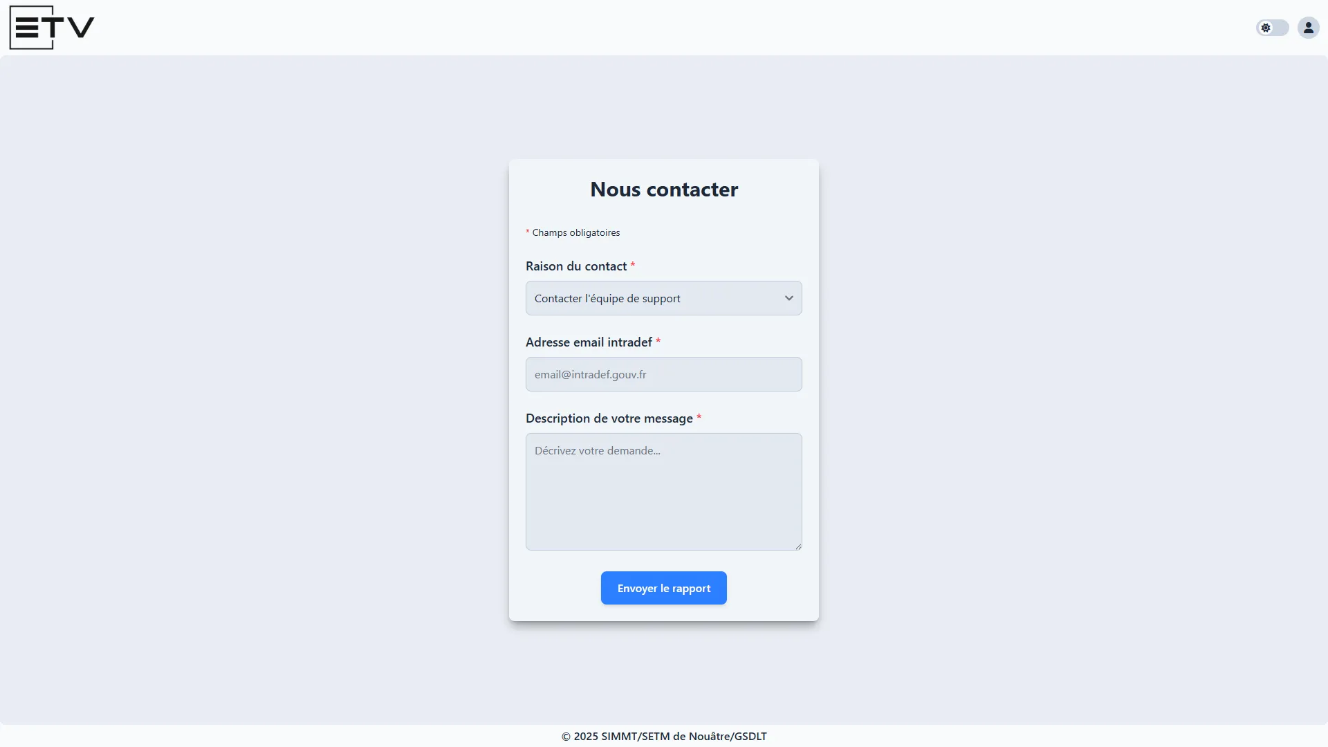 Page de contact